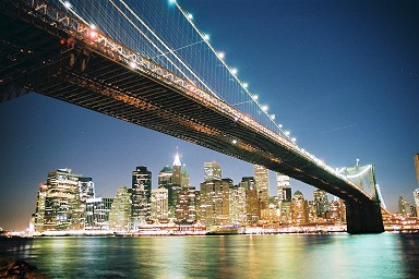 The night view of Manhattan
